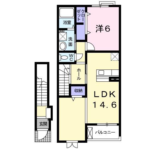グレースTOKI(1LDK/2階)の間取り写真