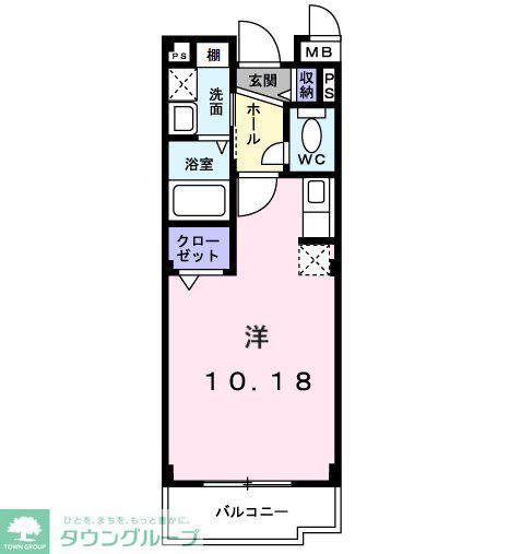 アルコバレーノV(ワンルーム/2階)の間取り写真