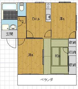 フレグランス上ヶ丸(3DK/2階)の間取り写真