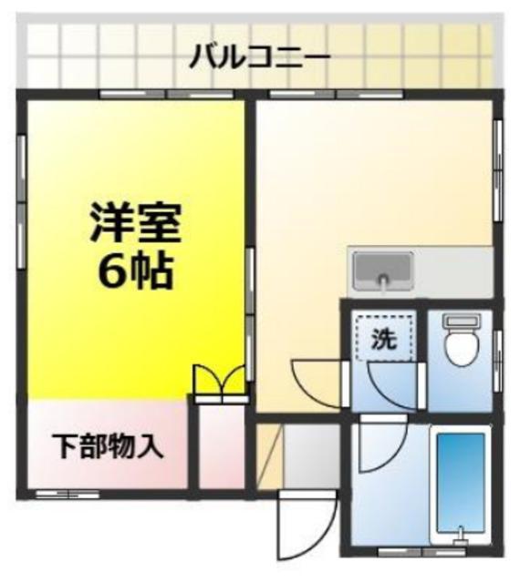 サンハイツ増田(1K/2階)の間取り写真