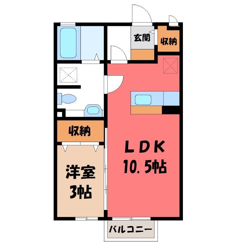 パルハイム2003A(1LDK/1階)の間取り写真