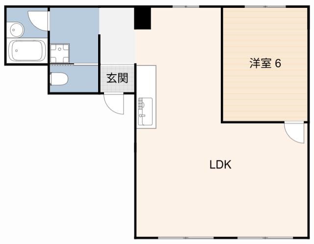 池端レジデンス(1LDK/1階)の間取り写真