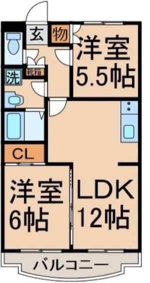 グレースマンションフジ(2LDK/3階)の間取り写真