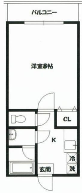 駅前光ハイツ(1K/2階)の間取り写真