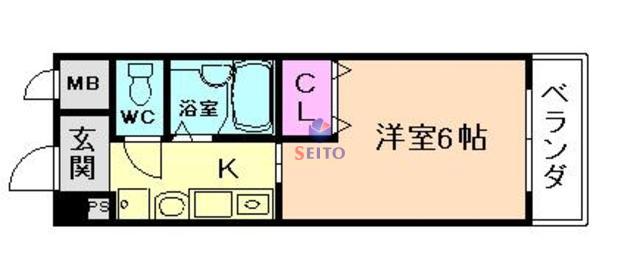 メゾンシティ鷺洲(1K/7階)の間取り写真