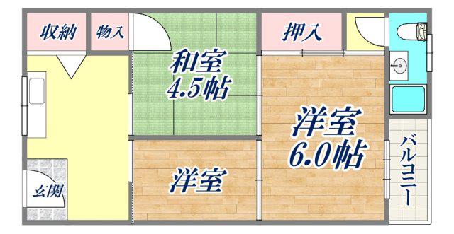 グランディア東神戸(3K/2階)の間取り写真