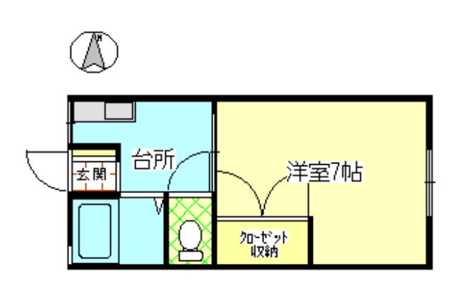 シティハイム上越I(1K/1階)の間取り写真
