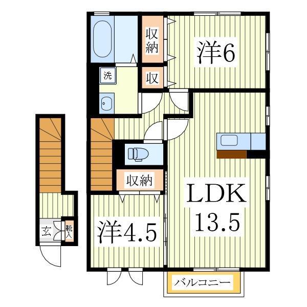 ガーデンパークみずき(2LDK/2階)の間取り写真