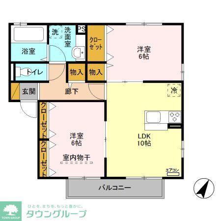オーゼル(2LDK/2階)の間取り写真