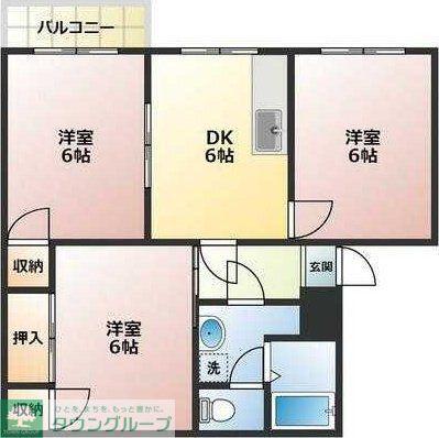 ときわハイツ(3DK/1階)の間取り写真
