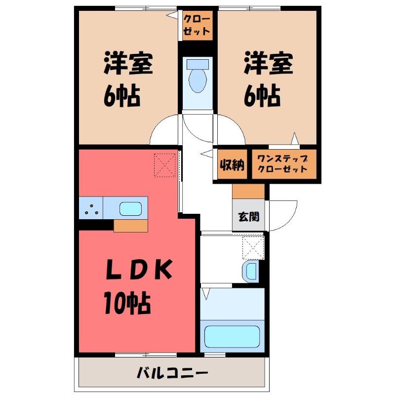 エステイトZEN C(2LDK/2階)の間取り写真