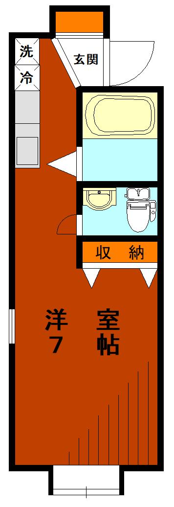 ファミーユ恵泉(ワンルーム/1階)の間取り写真