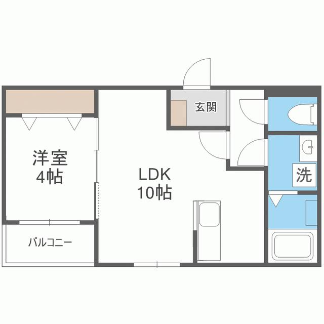 仲畑3丁目AP(1LDK/1階)の間取り写真
