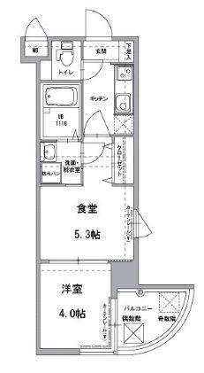 アクタス天神III(2K/9階)の間取り写真