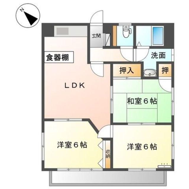 セーフティメゾン新富士(3LDK/2階)の間取り写真