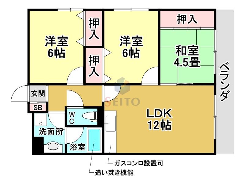 メゾン優雅(3LDK/1階)の間取り写真
