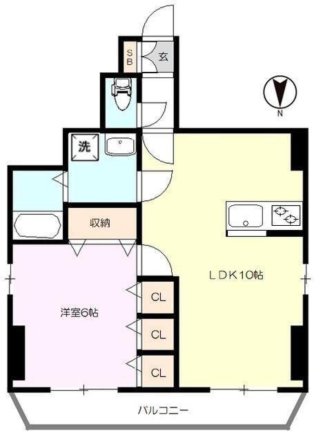 エルヴェ新宿(1LDK/3階)の間取り写真