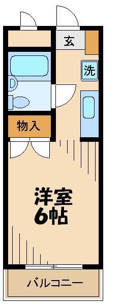 フラット87(1K/1階)の間取り写真