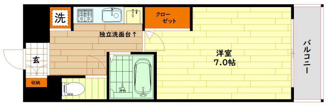 ラナップスクエア同心II(1K/6階)の間取り写真