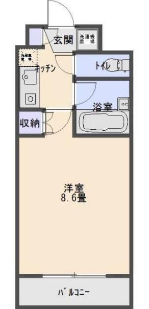 ヌヴェルハイツ(1K/1階)の間取り写真