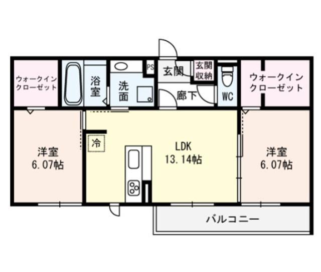 LIEBLICH(2LDK/3階)の間取り写真