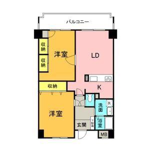 グランデ元塩(2LDK/8階)の間取り写真