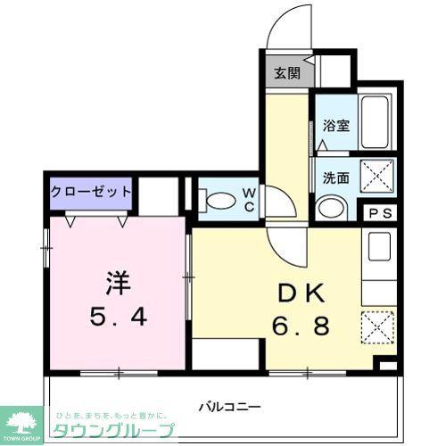 JR鶴見線 国道駅 徒歩8分 5階建 築3年(1DK/4階)の間取り写真