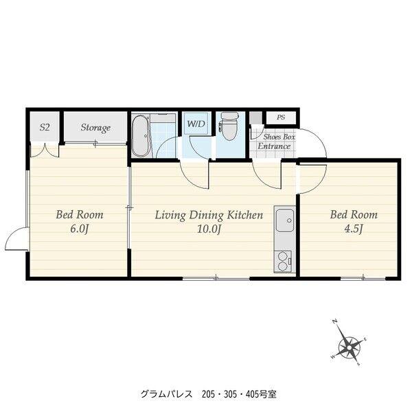 グラムパレス(2LDK/3階)の間取り写真