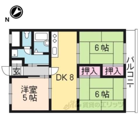 エス・テラス桂(3LDK/3階)の間取り写真