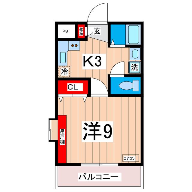 プルミエールA(1K/1階)の間取り写真