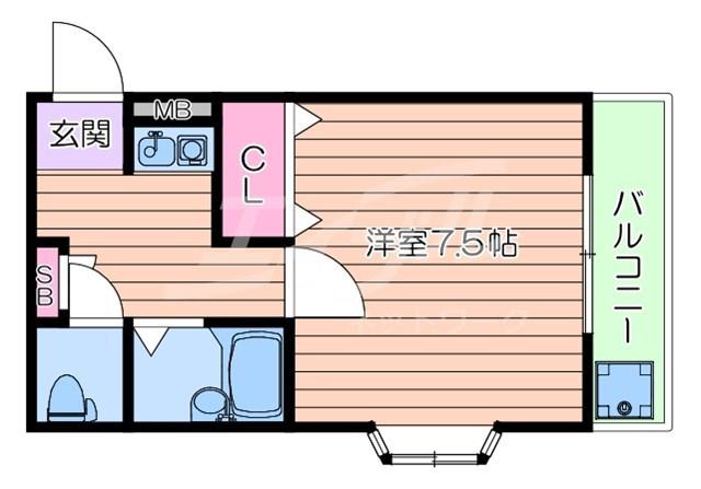 シャトーマルゴー(1K/2階)の間取り写真