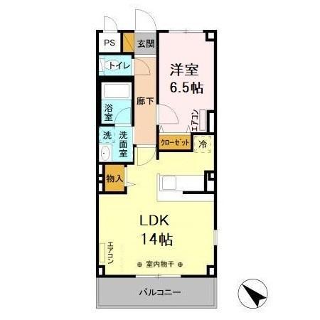 ベルグレイス(1LDK/2階)の間取り写真