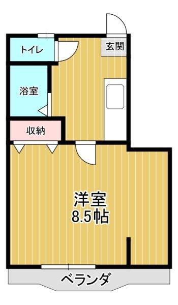 フォーレスト1(1K/2階)の間取り写真