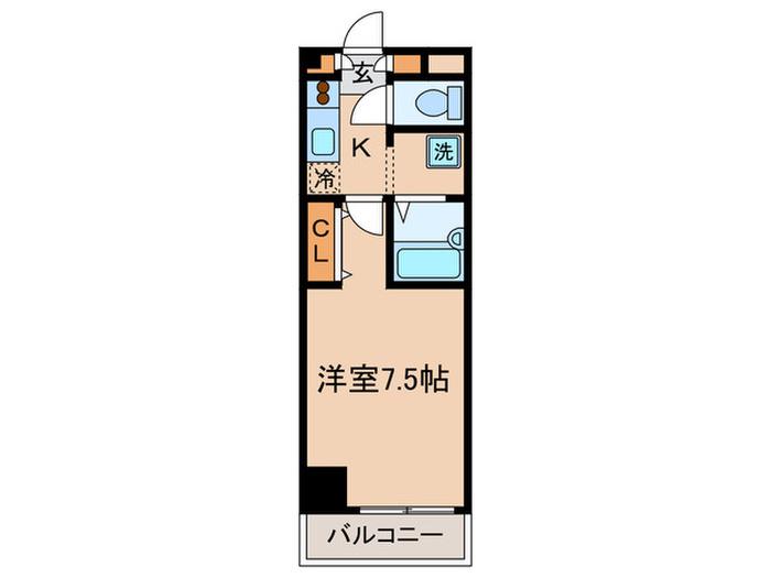 YASAKUビル(1K/2階)の間取り写真