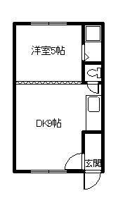 パルハイツII(1DK/2階)の間取り写真