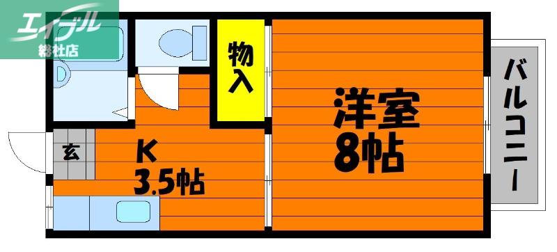 サン・コート(1K/2階)の間取り写真