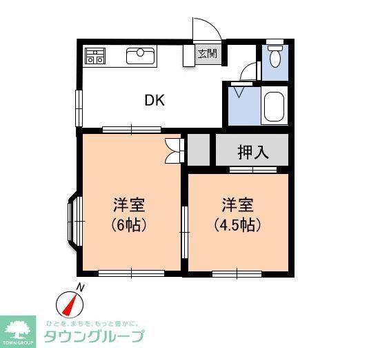 レジデンテ プリマベーラ(2DK/1階)の間取り写真