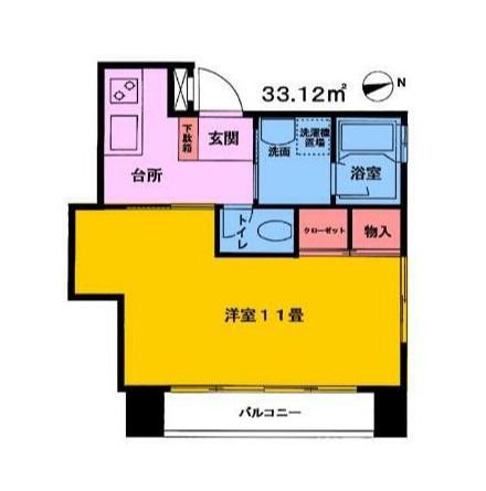 竹内第一ビル(1K/4階)の間取り写真