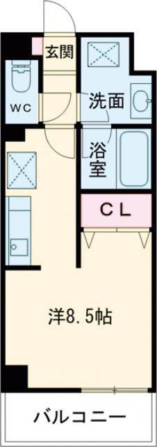 フォートレジデンス元寺小路(ワンルーム/2階)の間取り写真