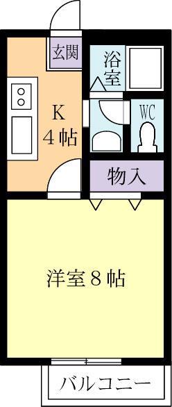 フォレストヴィラ久松A(1K/2階)の間取り写真