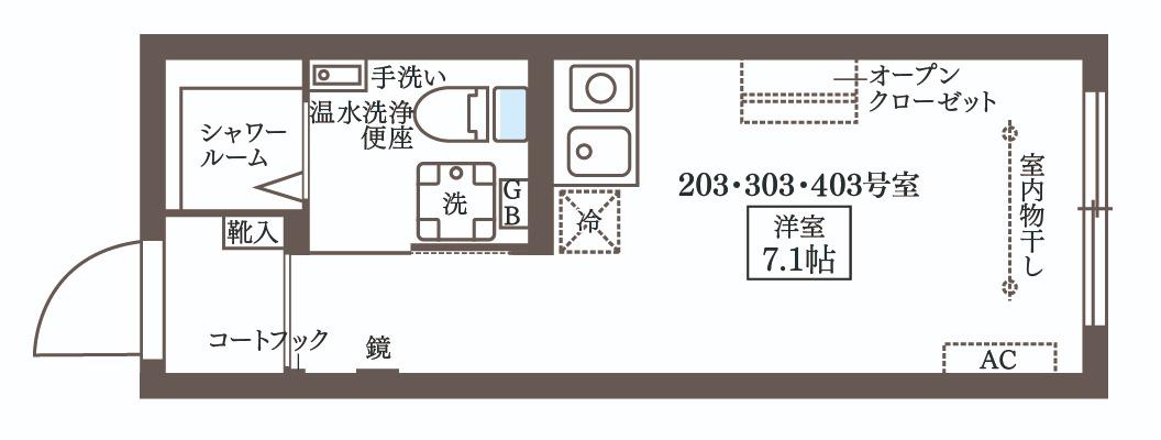 COCOCUBE大井町II(ワンルーム/2階)の間取り写真