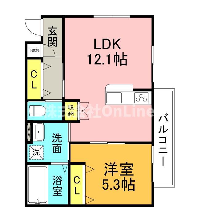メゾンドヒロ(1LDK/1階)の間取り写真
