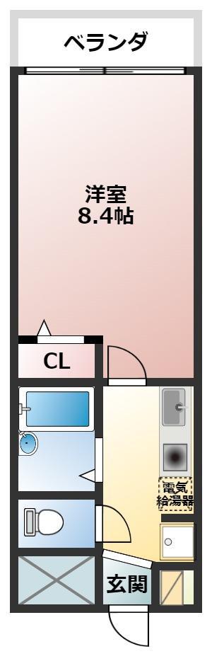サンドリーム(1K/4階)の間取り写真