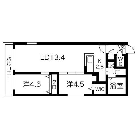 ステージア東札幌(2LDK/3階)の間取り写真