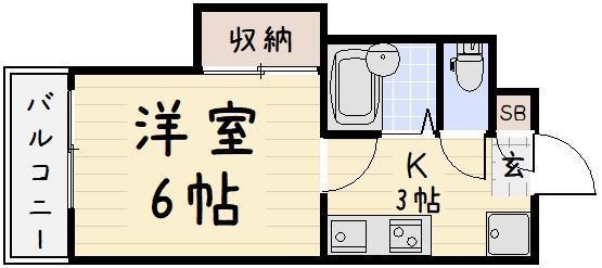 リファレンス葉山(1K/3階)の間取り写真