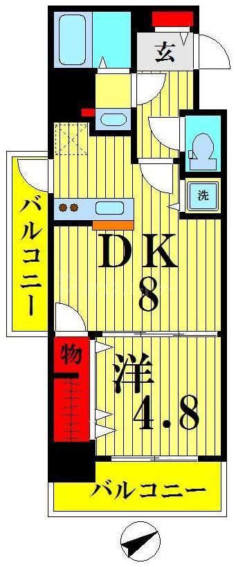 エスティメゾン八潮(1K/7階)の間取り写真