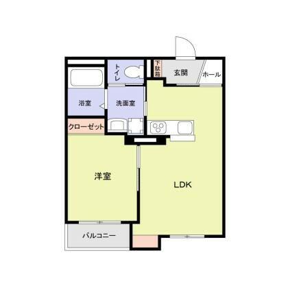 エムズ ヴィラ さいたま新都心(1LDK/3階)の間取り写真
