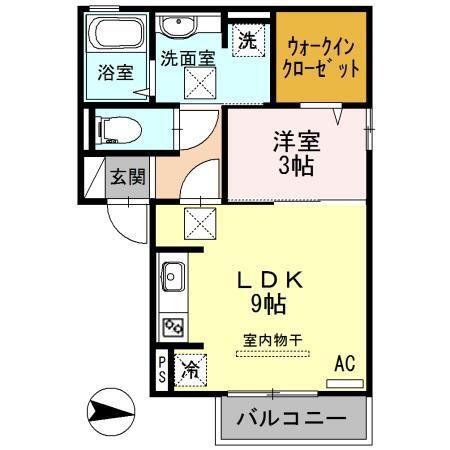グレイスコート(1LDK/1階)の間取り写真