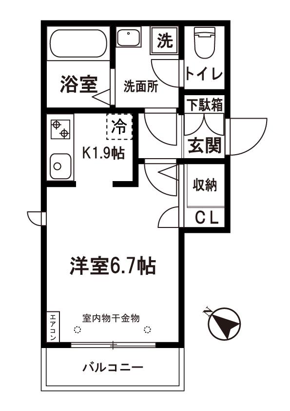 LIBRA MINOWA リブラ・ミノワ(1K/2階)の間取り写真