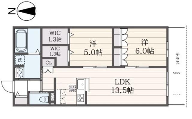 MAISON SYMBIOSE(2LDK/1階)の間取り写真